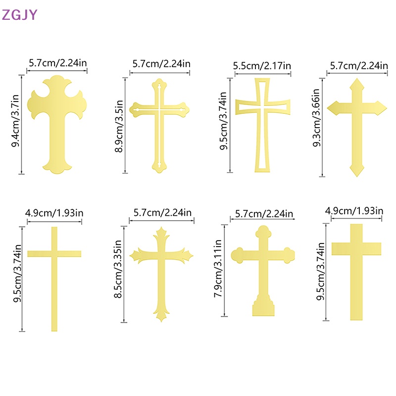 Bộ 12 Topper Trang Trí Bánh Cupcake Hình Thánh Giá Mới