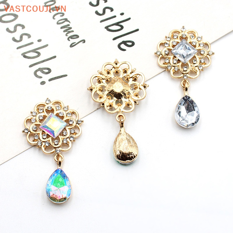 Nút Vuông Hợp Kim 25 * 45MM Đính Đá Trang Trí Hộp Quà Đám Cưới