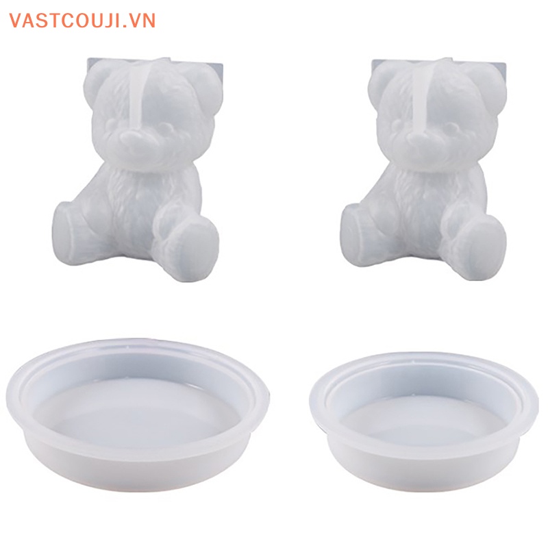 Khuôn Silicon Làm Đá / Xà Phòng Hình Chú Gấu Cười 3D Dễ Thương Diy