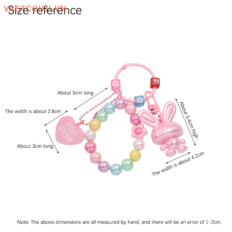 Móc Khóa Acrylic Hình Thỏ Màu Kẹo Ngọt Xinh Xắn