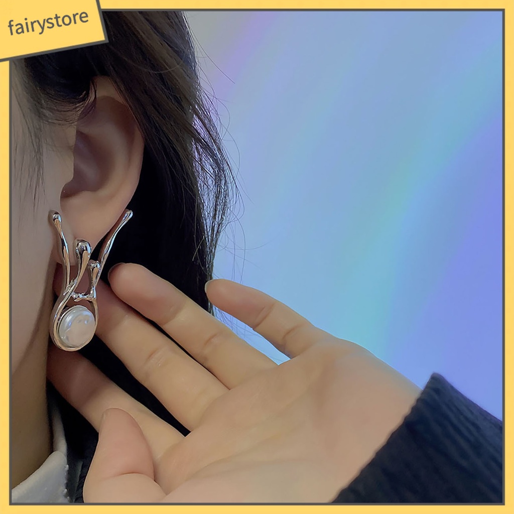 1 Cặp Bông Tai Ngọc Trai Giả Hình Dạng Độc Đáo Thời Trang