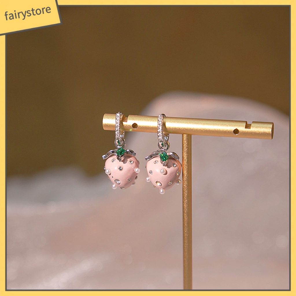 1 Đôi Bông Tai Hình Tròn Đính Đá / Ngọc Trai Giả Phong Cách Hàn Quốc Thời Trang