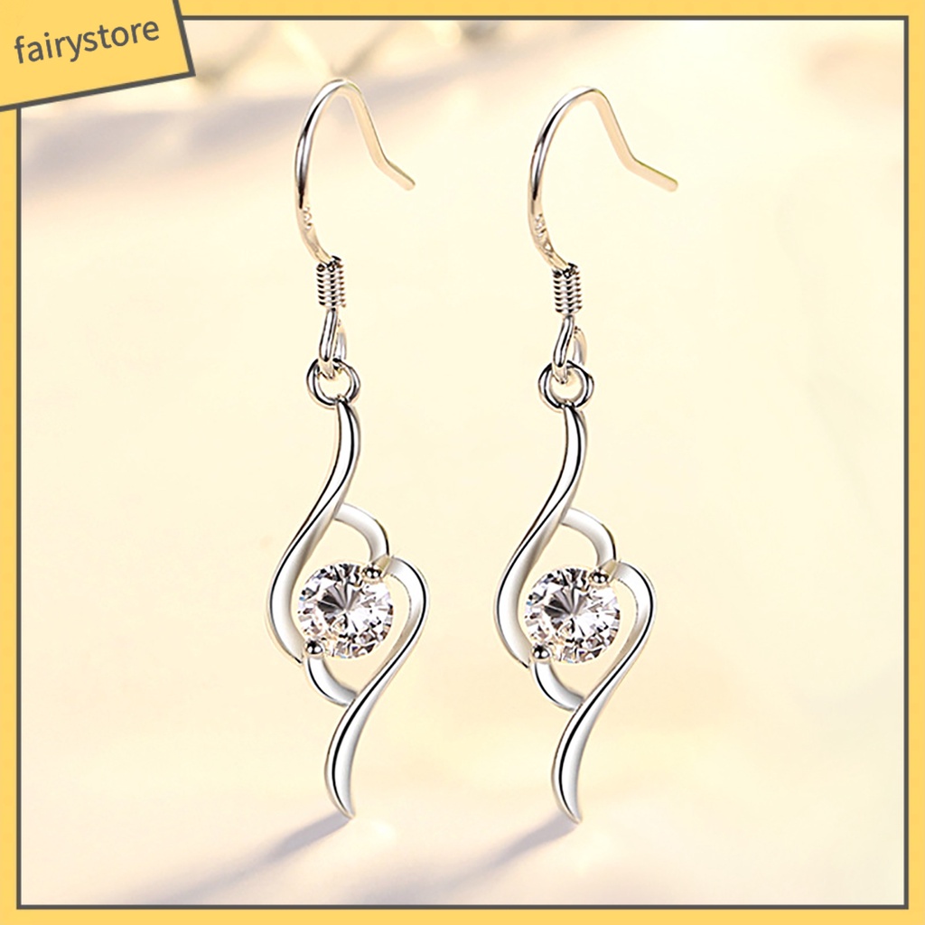 1 Đôi Bông Tai Đính Đá Lấp Lánh Chất Lượng Cao Dành Cho Nữ