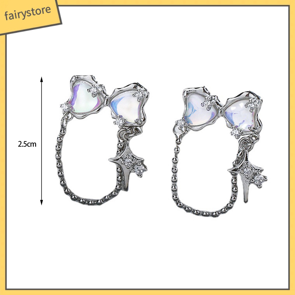 1 Khuyên Tai Dáng Dài Đính Đá Zircon Thời Trang