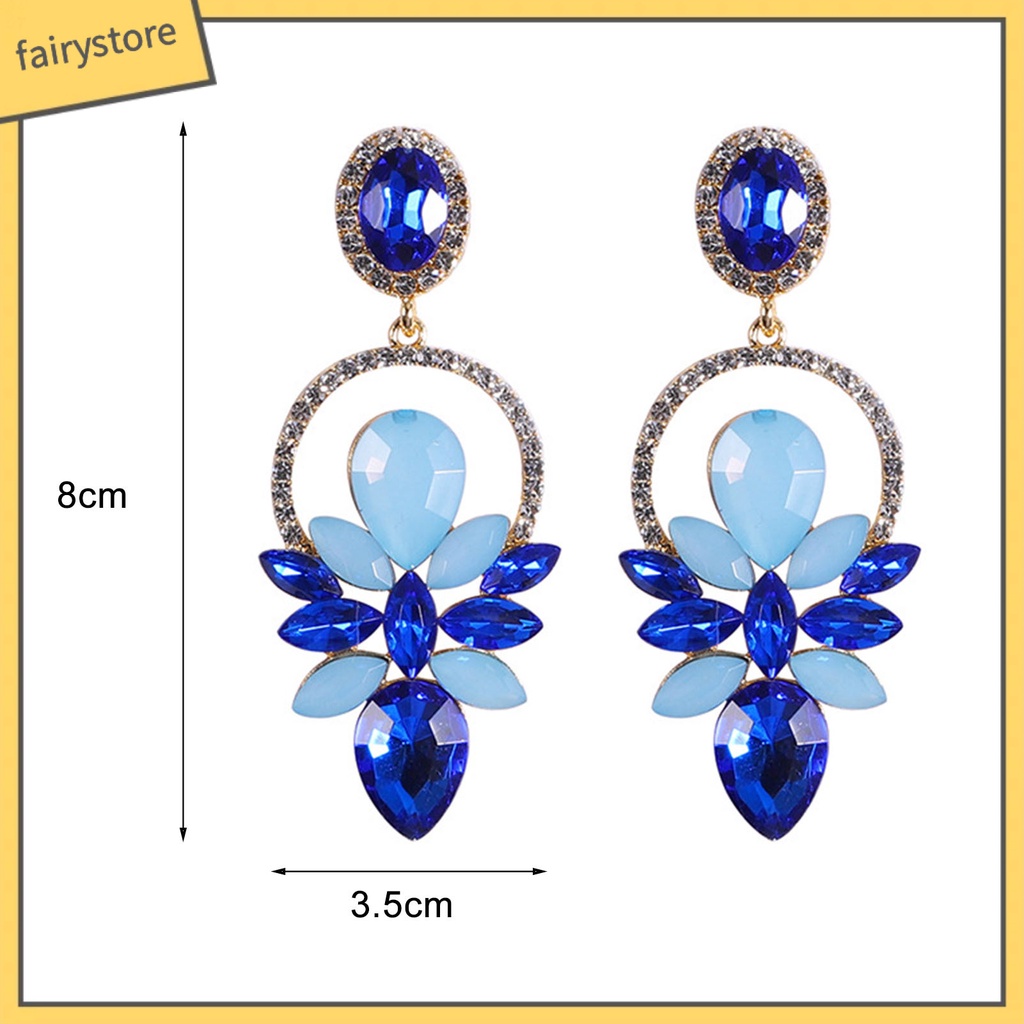 1 Đôi Bông Tai Hình Giọt Nước Đính Đá Lấp Lánh Dành Cho Nữ