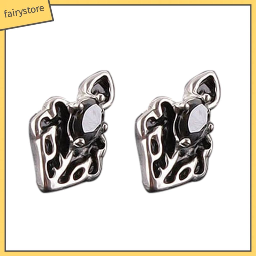 1 Bông Tai Thép Titan Đính Kim Cương Giả Lấp Lánh Phong Cách Hip Hop Cho Nam