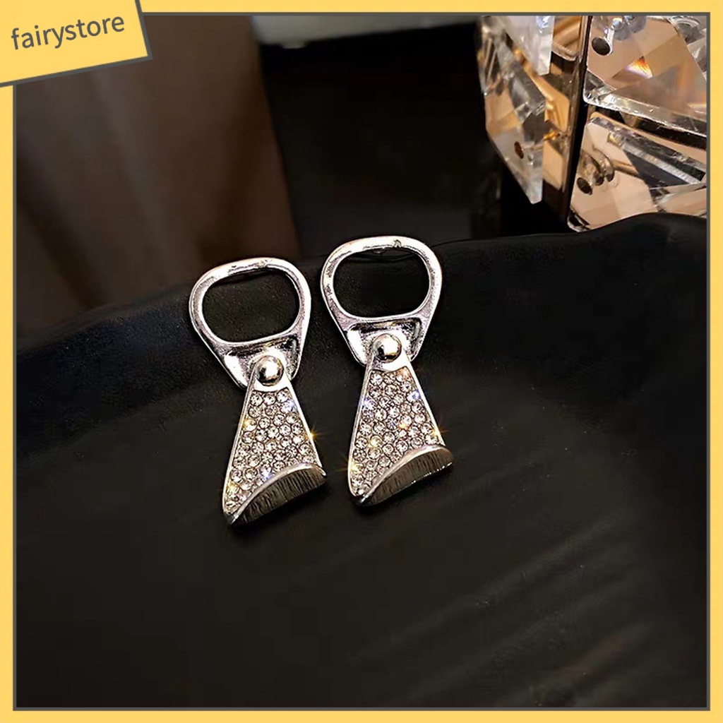 [FRO] 1 Đôi Bông Tai Hình Học Dạng Kéo Đính Kim Cương Giả Lấp Lánh Thu Hút Không Gây Dị Ứng Trang Sức Sáng Tạo Cho Nữ