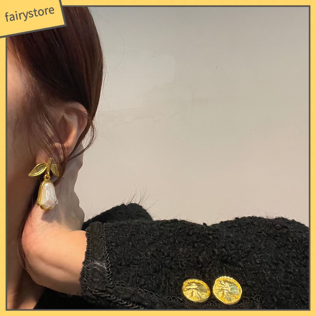 1 Đôi Bông Tai Hình Giọt Nước Họa Tiết Hoa Phong Cách Thời Trung Cổ Dành Cho Nữ