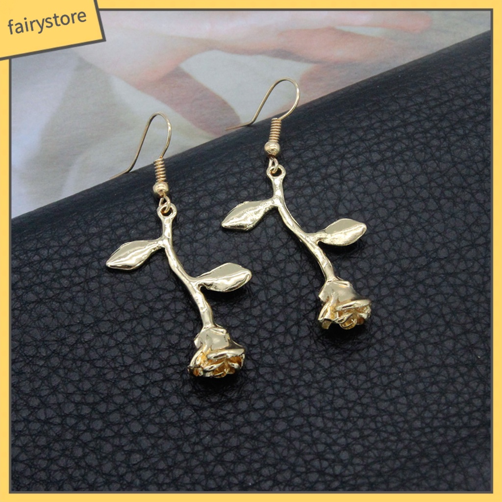 Bông Tai Hình Hoa Hồng Phong Cách Vintage Dành Cho Nữ