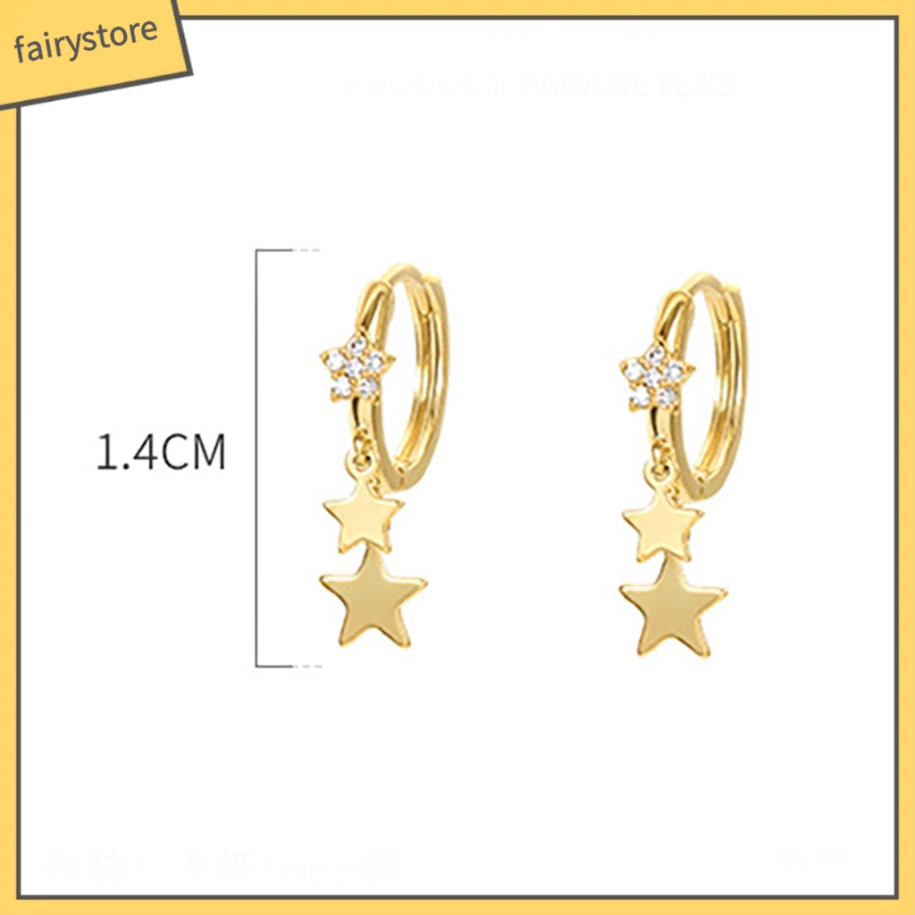 1 Đôi Bông Tai Hình Ngôi Sao Đính Đá Trang Trí Không Phai Màu Trọng Lượng Nhẹ Thời Trang Dành Cho Nữ