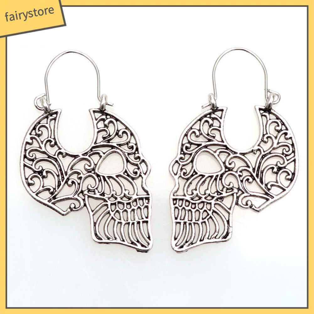 Bông Tai Hình Đầu Lâu Rỗng Thời Trang Halloween