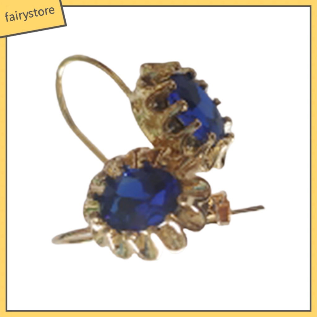 1 Đôi Bông Tai Hình Oval Đính Kim Cương Giả Thời Trang