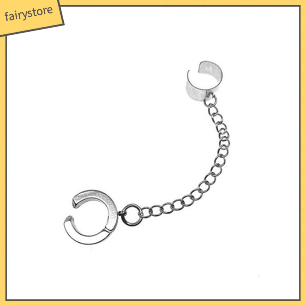 1 Khuyên Kẹp Tai Dây Xích Dài Bằng Thép Titan Không Cần Xỏ Lỗ Dùng Hàng Ngày