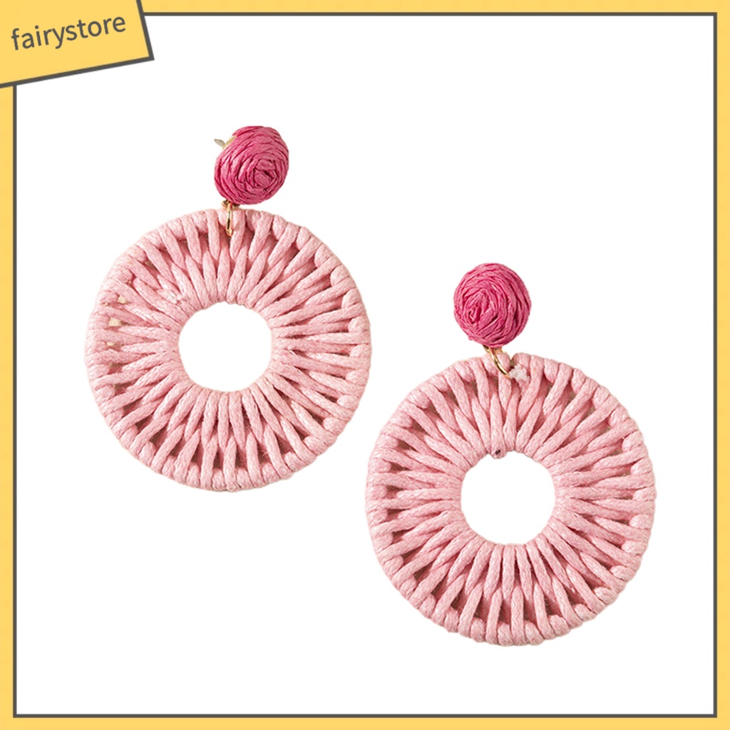 1 Đôi Bông Tai Tròn Màu Sắc Tươi Sáng Dành Cho Nữ