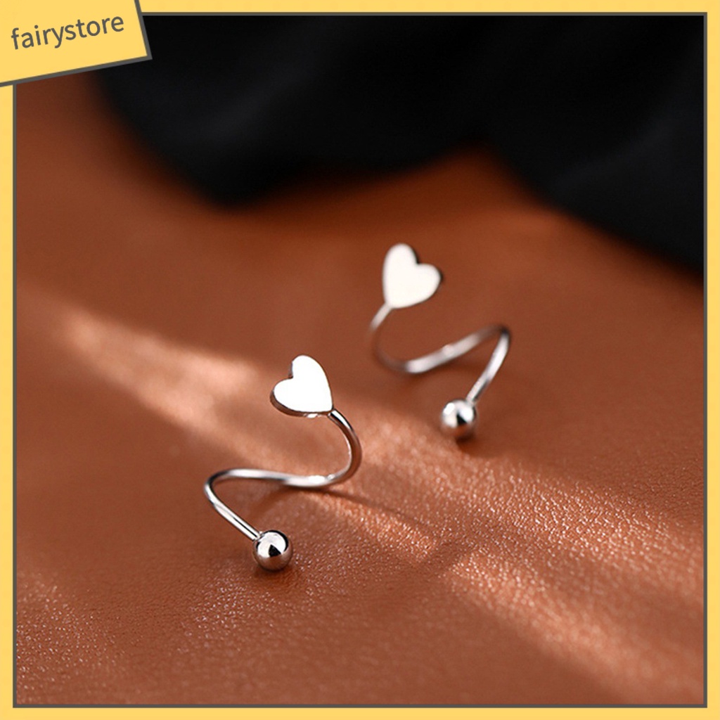 1 Đôi Bông Tai Hình Trái Tim Lấp Lánh Dành Cho Nữ