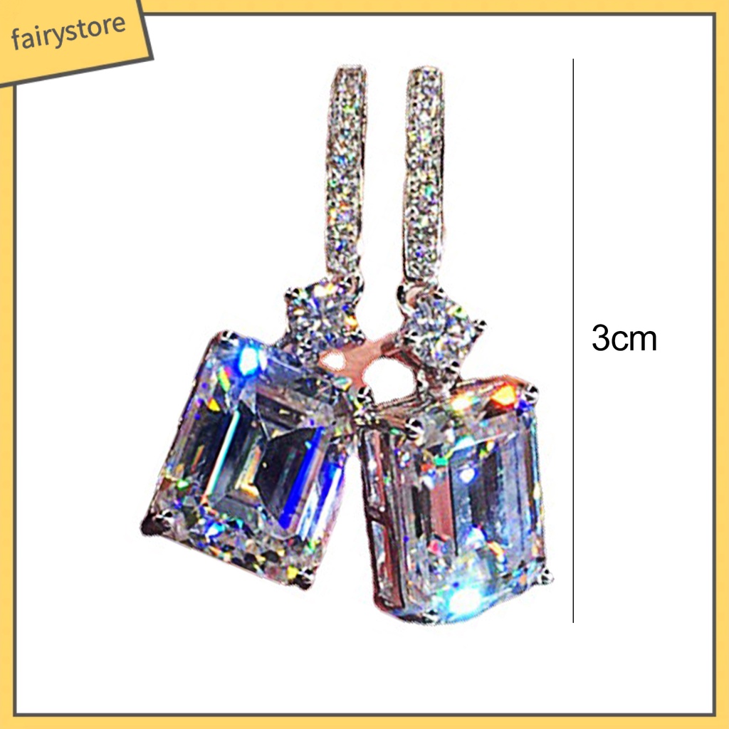 1 Đôi Bông Tai Hình Vuông Bằng Hợp Kim Thời Trang Công Sở Dành Cho Nữ