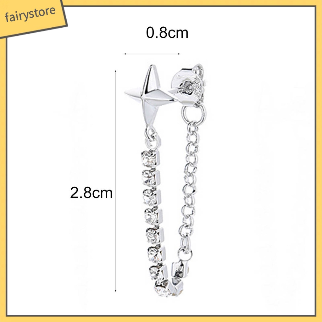 1 Đôi Bông Tai Hình Ngôi Sao Đính Đá Lấp Lánh Thời Trang Dành Cho Nữ