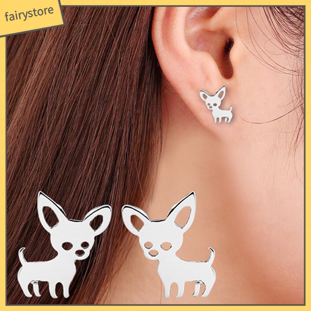 1 Đôi Bông Tai Xỏ Lỗ Bằng Thép Không Gỉ Phong Cách Hàn Quốc Dễ Thương Dành Cho Nữ