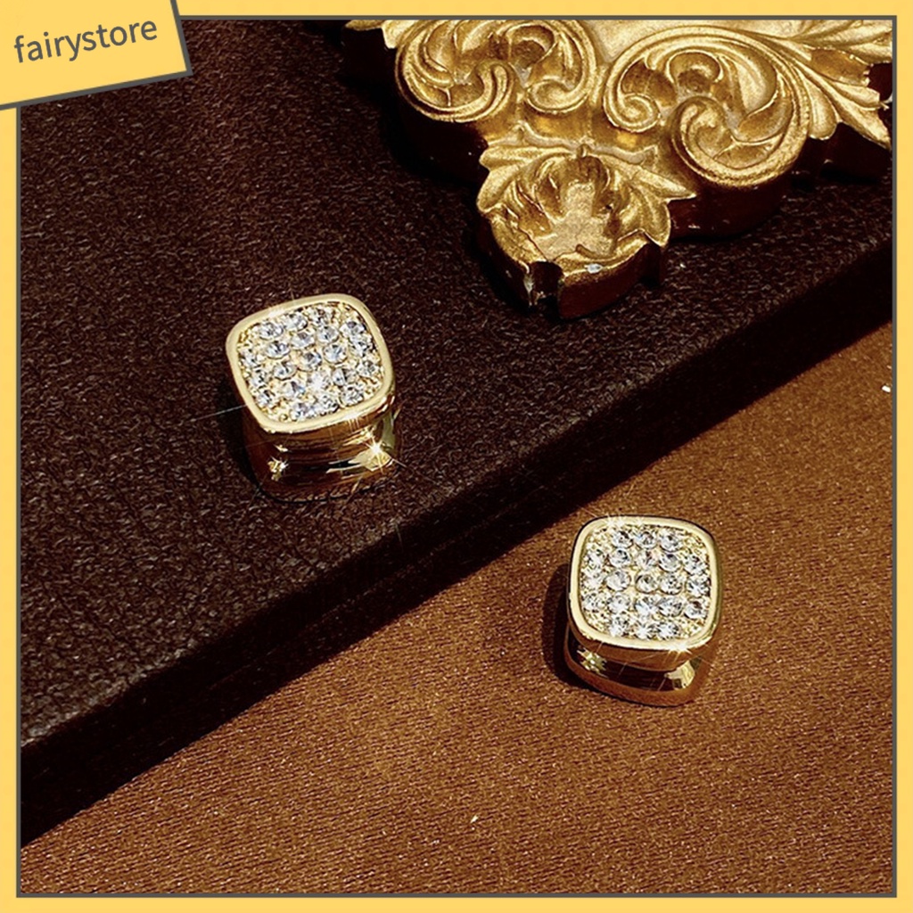 1 Đôi Bông Tai Đính Kim Cương Giả Không Cần Xỏ Lỗ Dành Cho Nữ