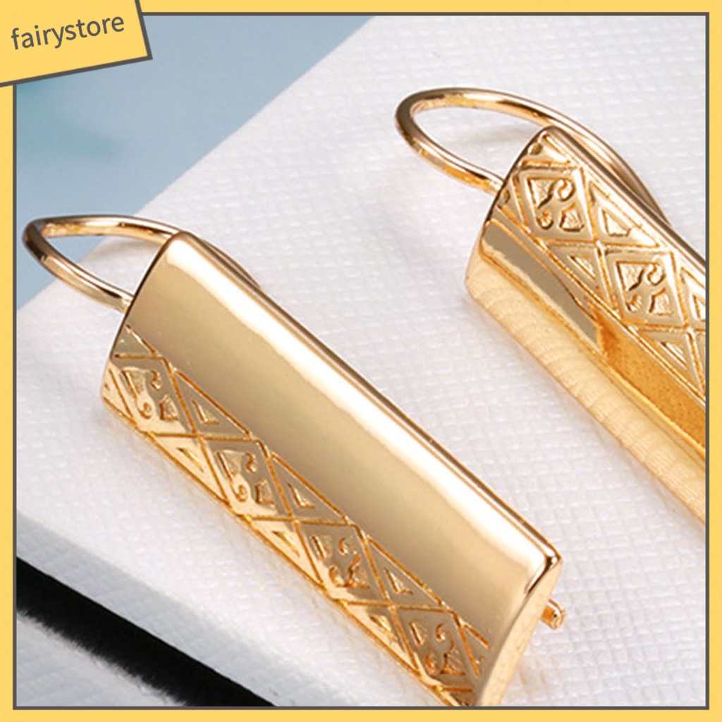 [FRO] 1 Đôi Bông Tai Móc Hình Chữ Nhật Bằng Hợp Kim Bắt Mắt Nghệ Thuật Cho Kỳ Nghỉ