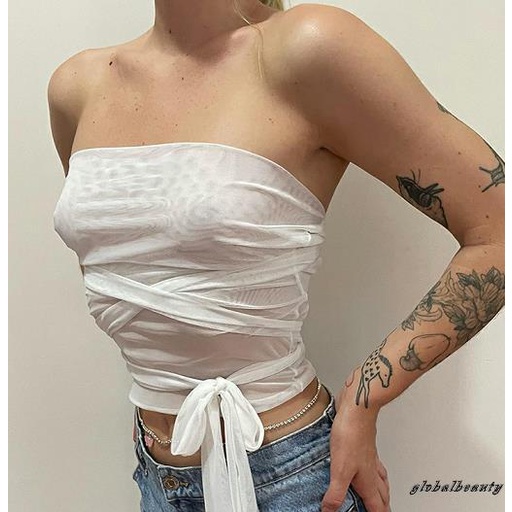 Áo Lưới Kiểu Chéo Hở Lưng Thời Trang Mùa Hè Cho Nữ