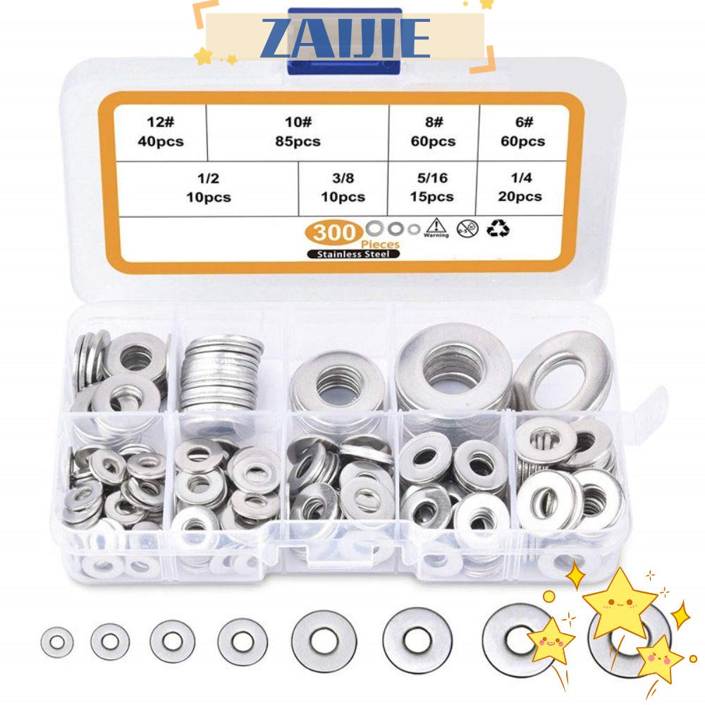 Hộp 24 / 300 Vòng Đệm Phẳng Niêm Phong Dầu Bằng Thép Không Gỉ