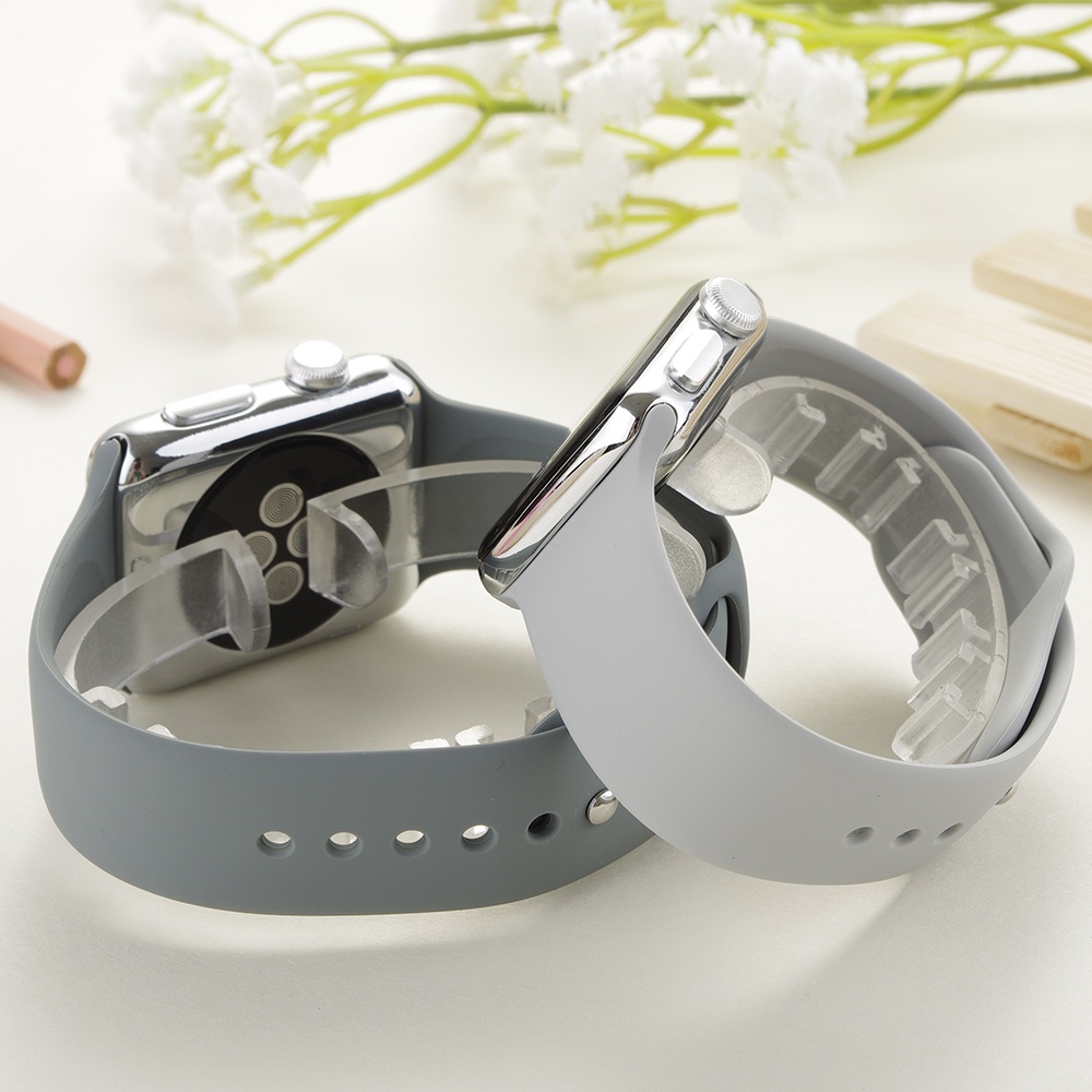 Dây Đeo Silicone Nhiều Màu 44mm 45mm 41mm 40mm 38mm 42mm Cho IWatch Serie 6 5 SE 7 8 Ultra 49mm