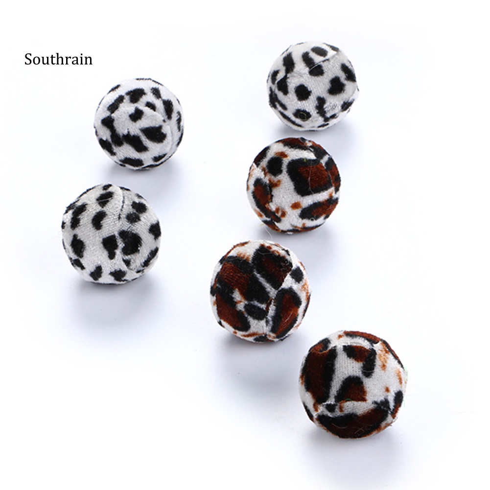 Bộ 5 Bóng Đồ Chơi Họa Tiết Da Báo / Ngựa Vằn Vui Nhộn Cho Mèo Cưng