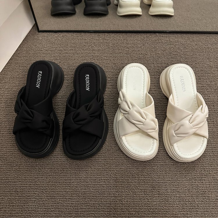 Dép Da PU Đế Xuồng Thoáng Khí Thoải Mái Thời Trang Mùa Hè Cho Nữ