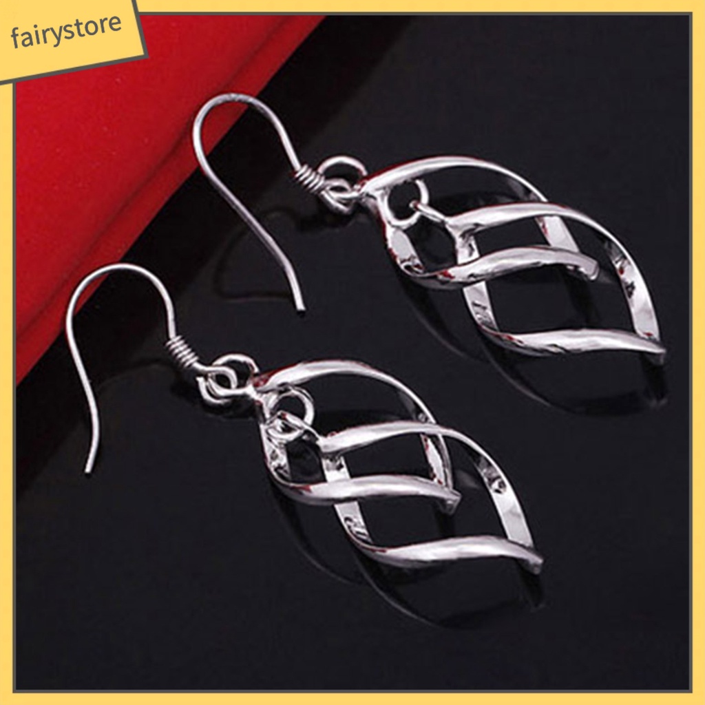 Bông Tai Mạ Bạc Hình Xoắn Ốc Thời Trang Dành Cho Nữ