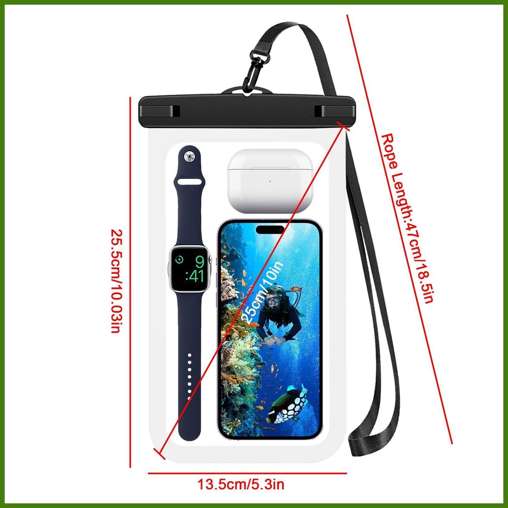 Túi Khô Đựng Điện Thoại IPX8 10Inch Có Dây Đeo Tiện Dụng Khi Đi Bơi