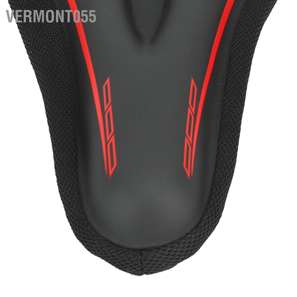 Vermont055 Hẹp Xe Đạp Miếng Làm Dày Silicone Mềm Thoáng Khí Ghế Có Phản Quang Cảnh Báo Tập Thể Dục Đen Đỏ