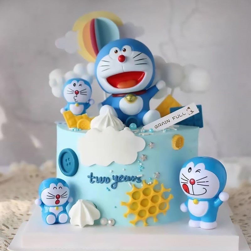 Mô Hình Nhân Vật Doraemon 2 Kiểu Bằng PVC 10cm Trang Trí Bánh Kem