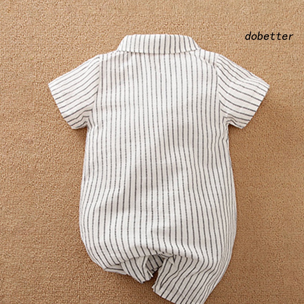 Bộ Đồ Ngủ Liền Thân Tay Ngắn Phong Cách Quý Ông Thời Trang Xuân Hè Cho Bé Sơ Sinh