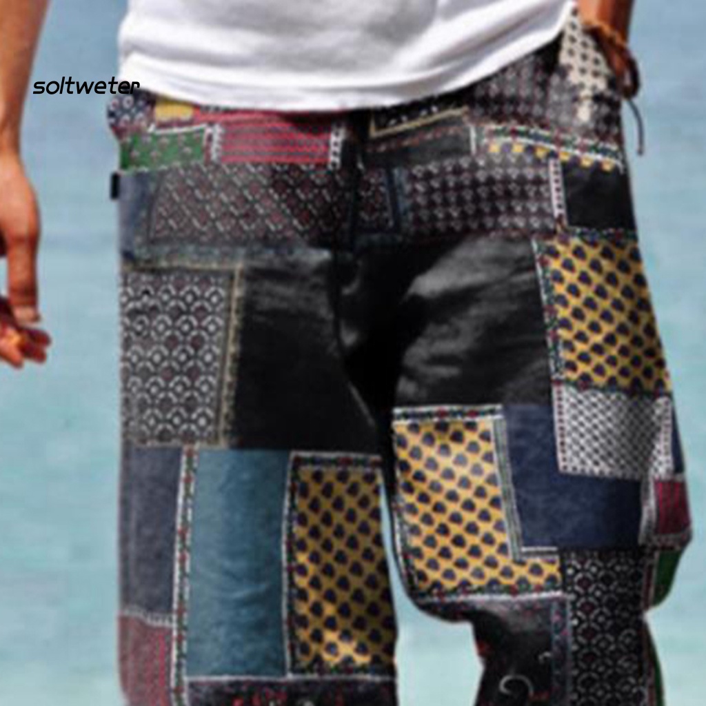 Quần Dài Eo Cao Dáng Rộng In Họa Tiết Phong Cách Bohemian Thời Trang Xuân Thu Đi Biển Cho Nữ