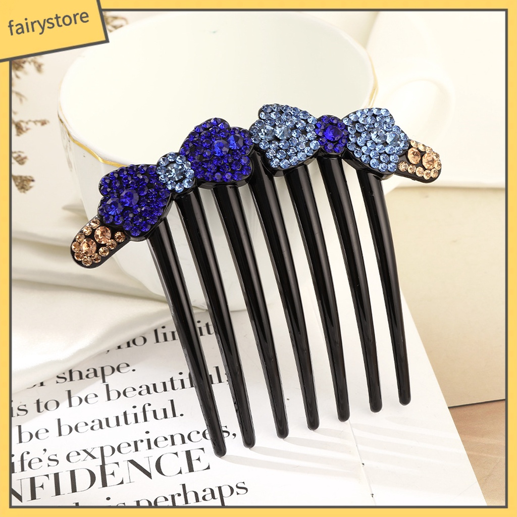 Lược Cài Tóc Đính Đá Chống Trượt Phong Cách Hàn Quốc Cho Cô Dâu