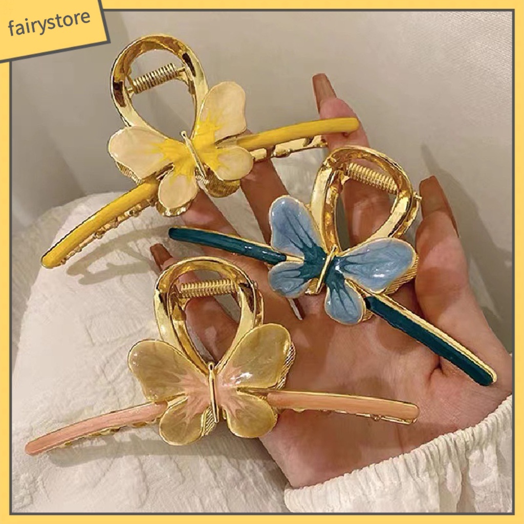 Kẹp Tóc Hình Bướm Bằng Kim Loại Dễ Thương Tối Giản Cho Nữ