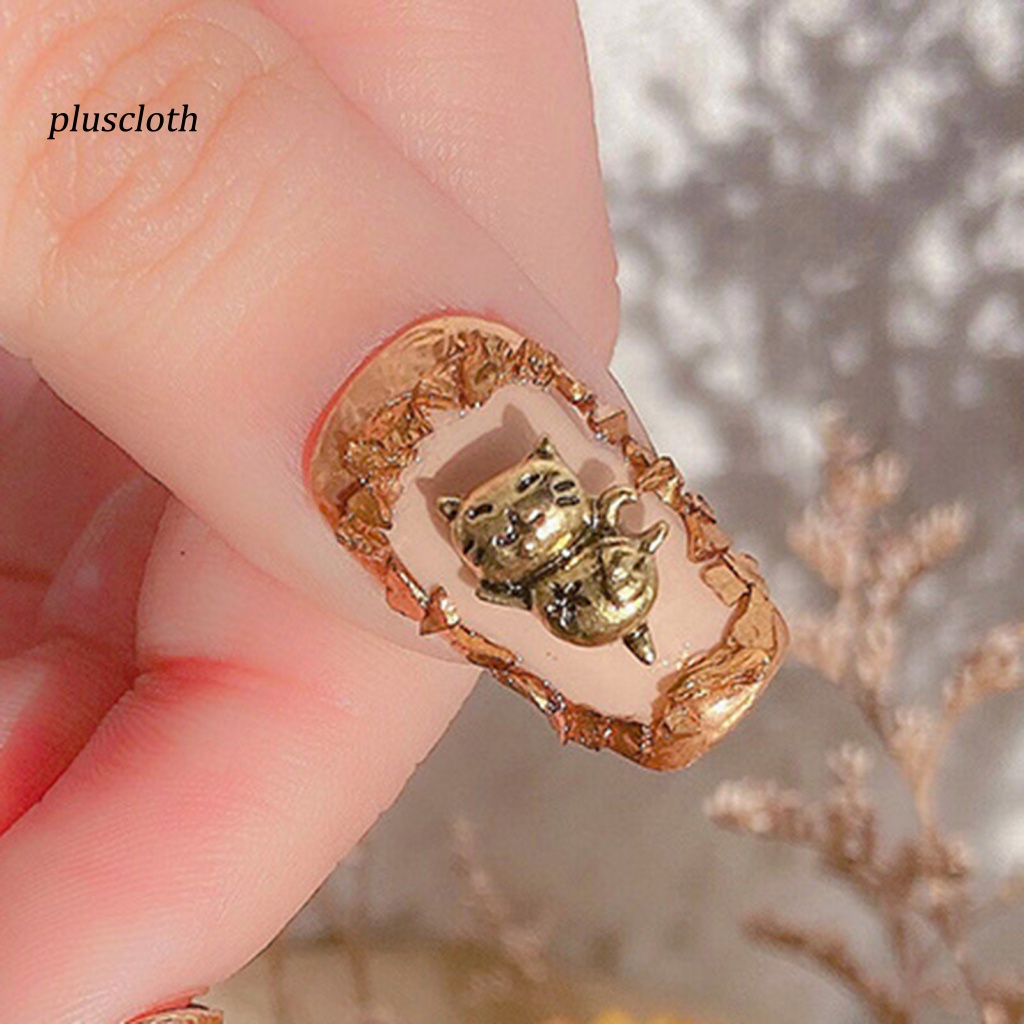 Set 10 Phụ Kiện Trang Trí Móng Tay Nghệ Thuật Hình Chú Hổ Bằng Hợp Kim