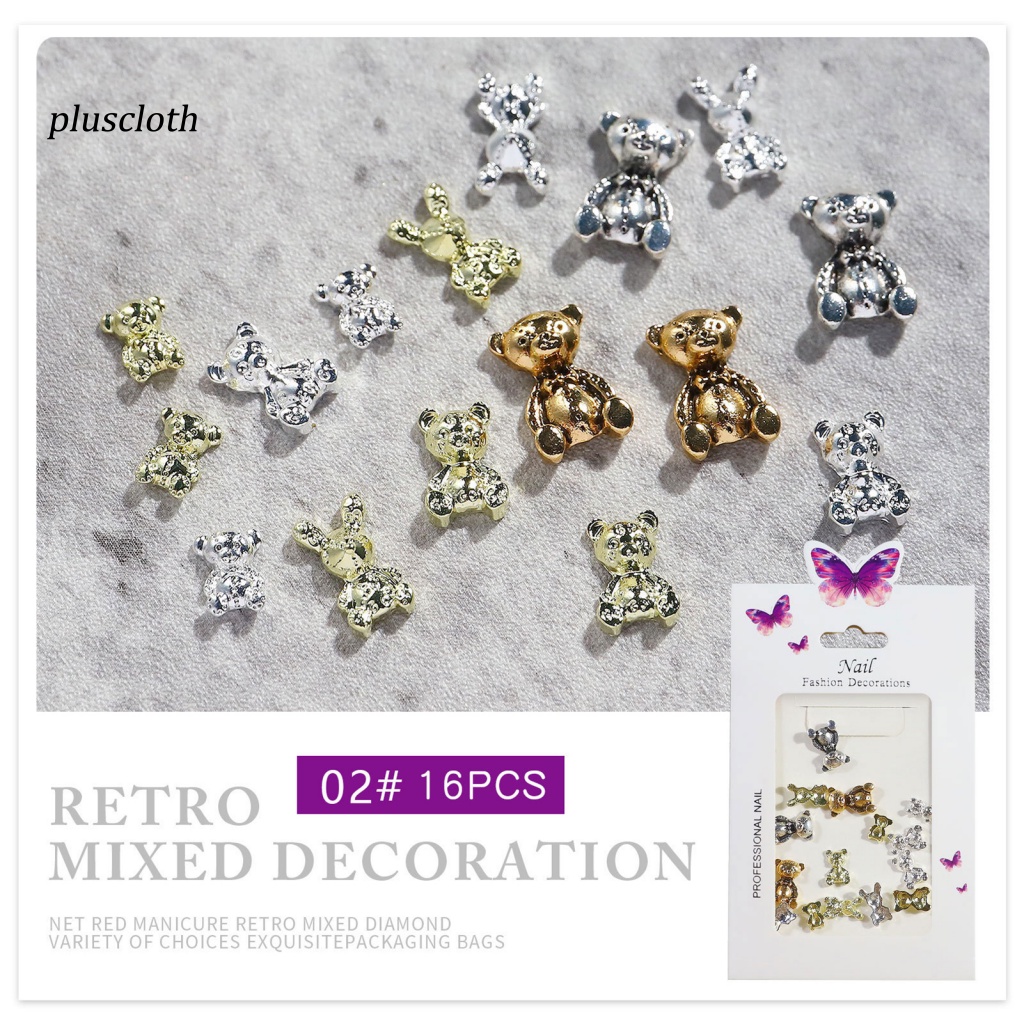 1 Túi Phụ Kiện Trang Trí Móng Tay Nghệ Thuật Nhiều Hình Dạng Không Phai Màu Bằng Hợp Kim AB Cho Nữ