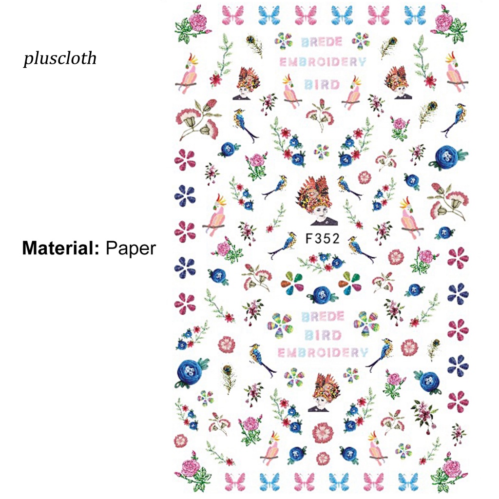 Miếng Dán Trang Trí Móng Tay Thêu Hoa Bằng Giấy Gọn Nhẹ Dễ Sử Dụng Cho Nữ