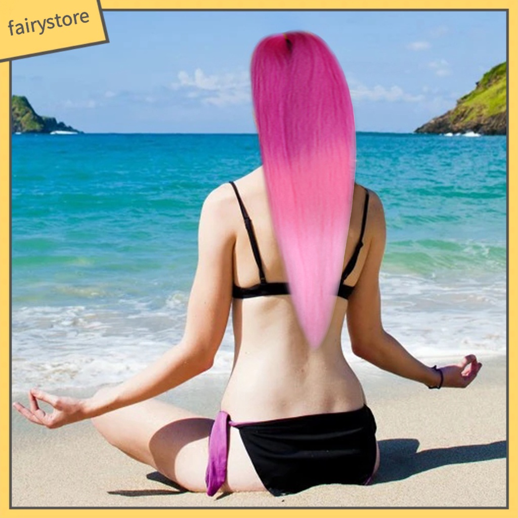 Bộ Tóc Giả Dài Thẳng Bằng Sợi Tổng Hợp Mềm Chịu Nhiệt Dành Cho Nữ Hóa Trang