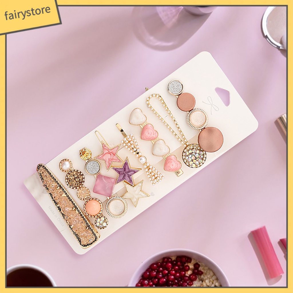 [FRO] Set 8 Kẹp Tóc Đơn Giản Với Hiệu Ứng Ánh Ngọc Trai Tinh Tế Dễ Phối Đồ Cho Nữ