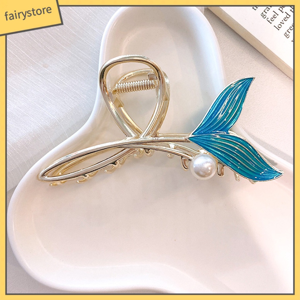 Kẹp Tóc Đính Ngọc Trai Giả Hình Đuôi Cá Mập Độc Đáo