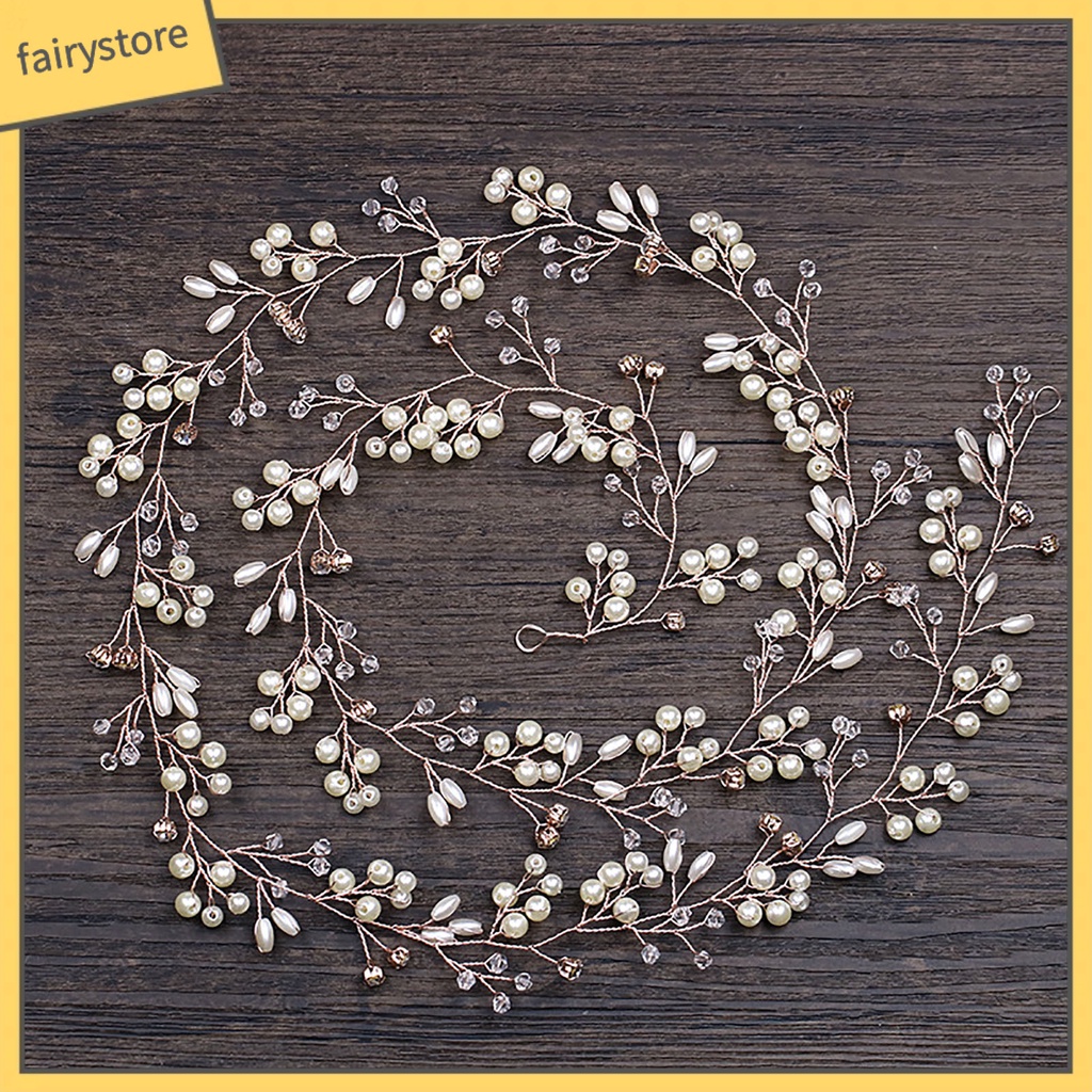 Tóc Giả Đính Ngọc Trai Lấp Lánh Đa Năng Thanh Lịch Cho Cô Dâu