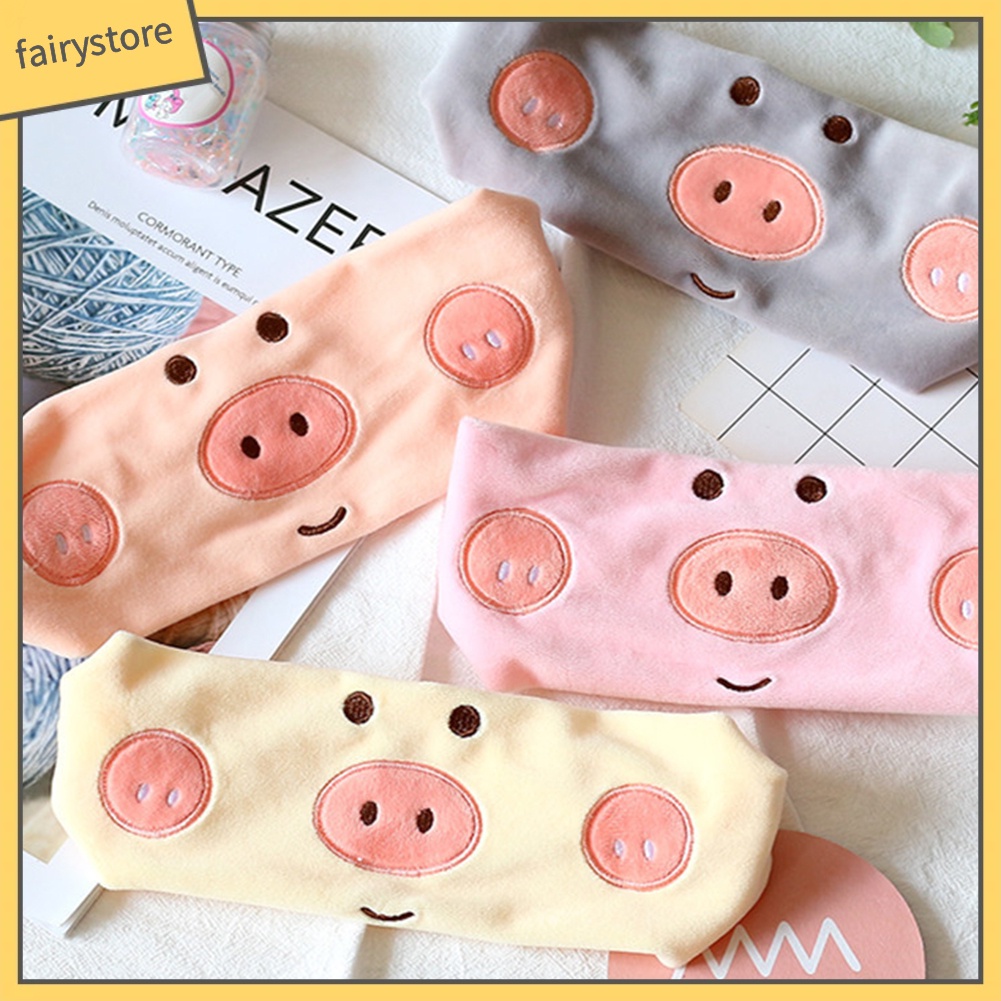 Băng Đô Cài Tóc Vải Mềm Hình Chú Heo Hoạt Hình Đáng Yêu Cho Nữ