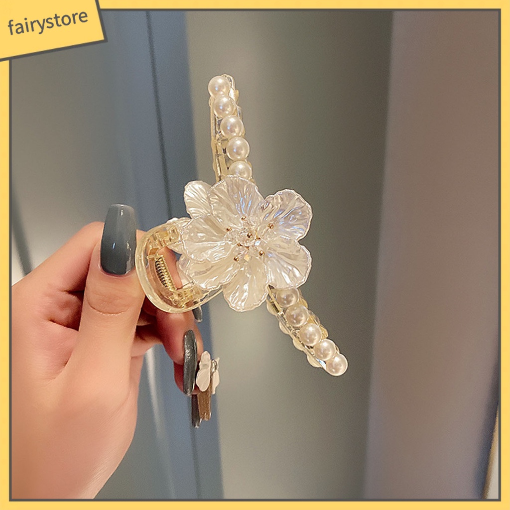 Kẹp Tóc Càng Cua Lớn Đính Ngọc Trai Giả Xinh Xắn Cho Nữ