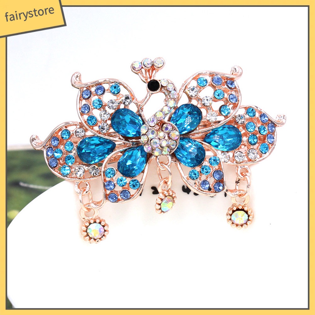 Kẹp Tóc Hình Bướm Và Chim Công Đính Đá Sang Trọng Cho Nữ