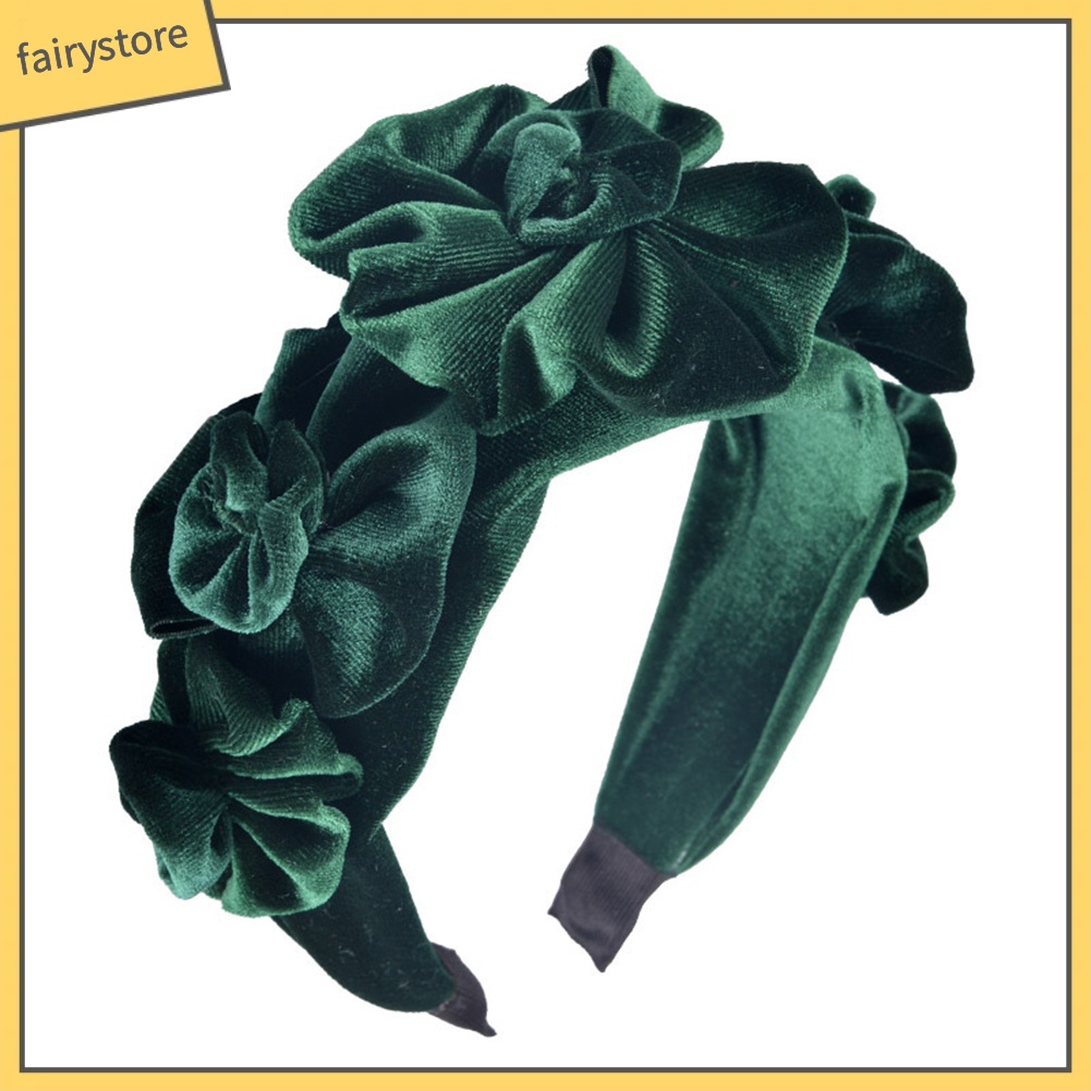 Băng Đô Cài Tóc Đính Hoa Vải Nỉ Thời Trang Cho Nữ