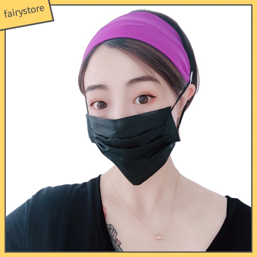 Băng Đô Cài Tóc Co Giãn Thấm Hút Mồ Hôi Bảo Vệ Tai Cho Nữ