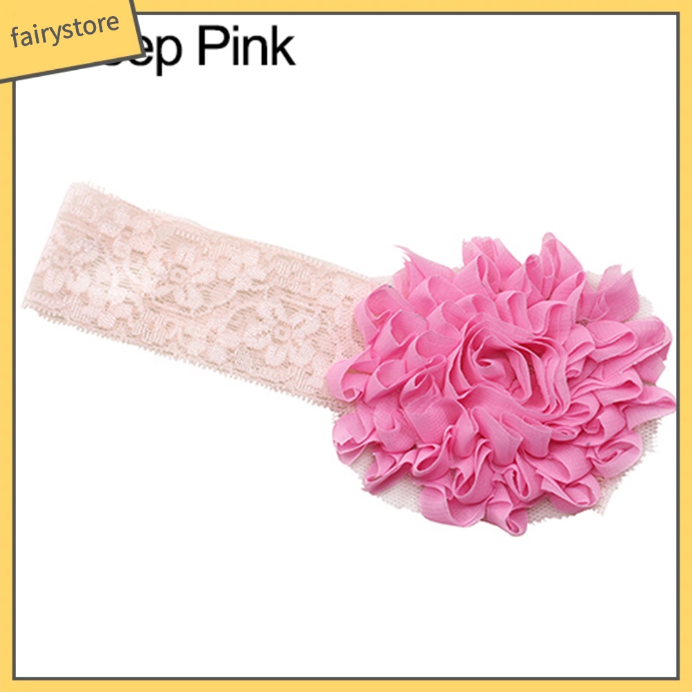 Băng Đô Vải Gạc Ren Hoa Co Giãn Ngọt Ngào Cho Bé Gái